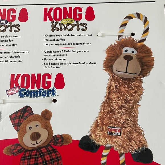 KONG Play Pack - Red, Brown, and Gray Stuffed Animals - Picture 3 of 6
